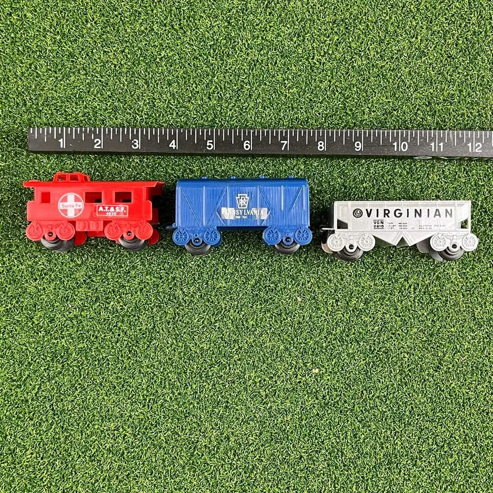 VTG Toy Train Cars VIRGINIAN Hopper car PENNSYLVANIA Boxcar Santa Fe Caboose